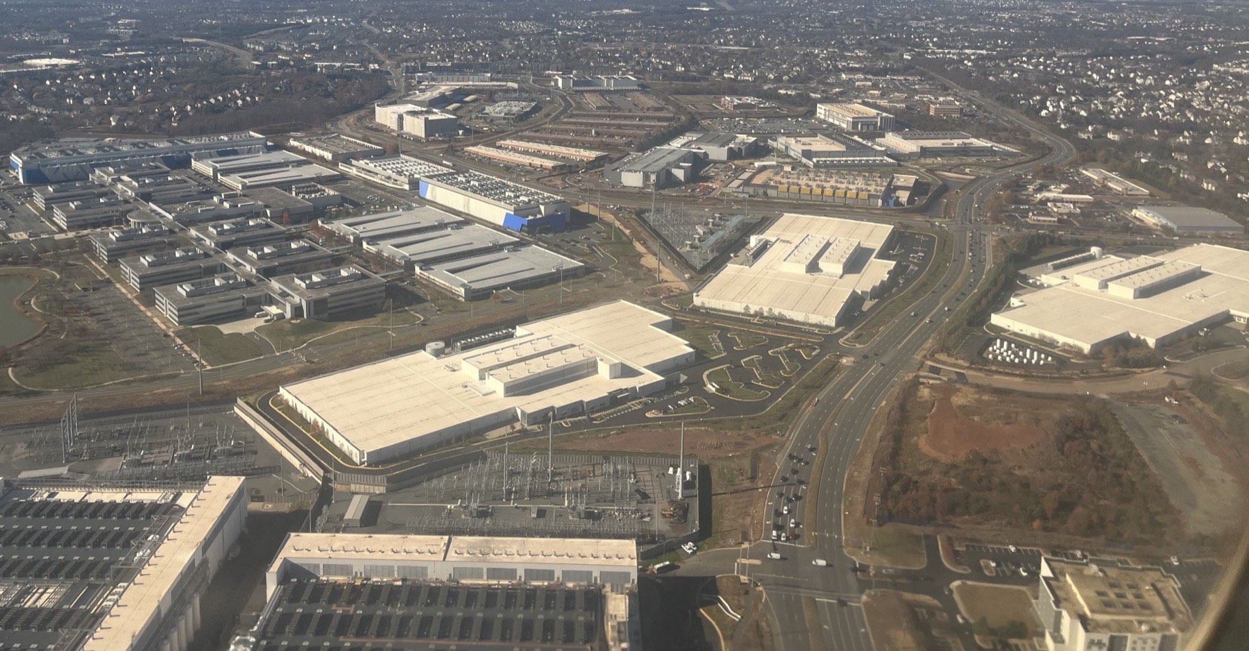 Data center corridor from above