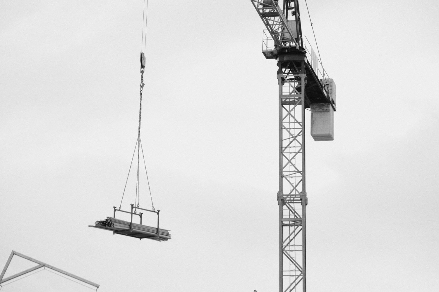 Prefabricated steel module in transit to site
